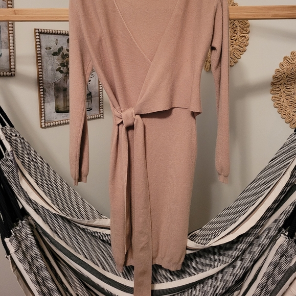Magnolia Boutique Tan Knit Wrap Dress - Picture 2 of 6